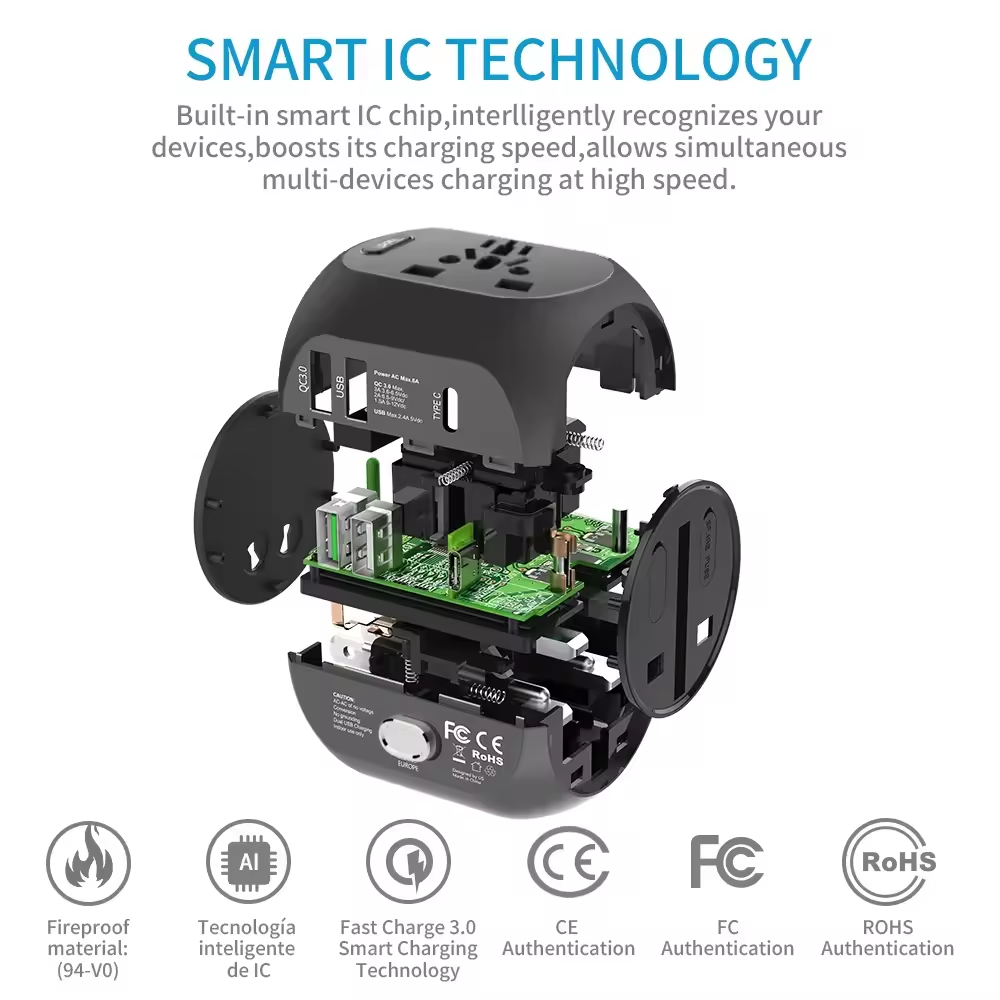 Universal Travel Adapter US/UK/AU/EU Multiple Plug Converter - Image 2