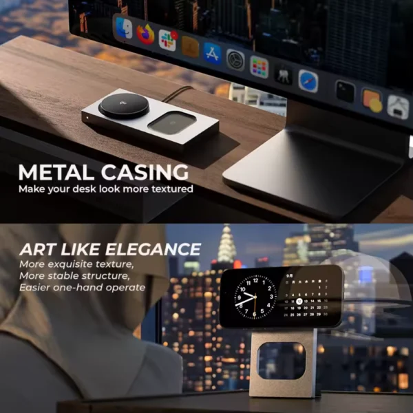LISEN Portable Multifunction15W Wireless Fast Charger Foldable - Image 3