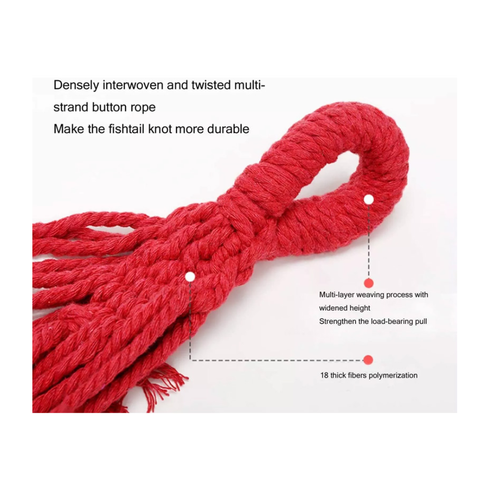Hammock With Hanging Ropes 190x75cm Leisure Cotton - Green - Image 2