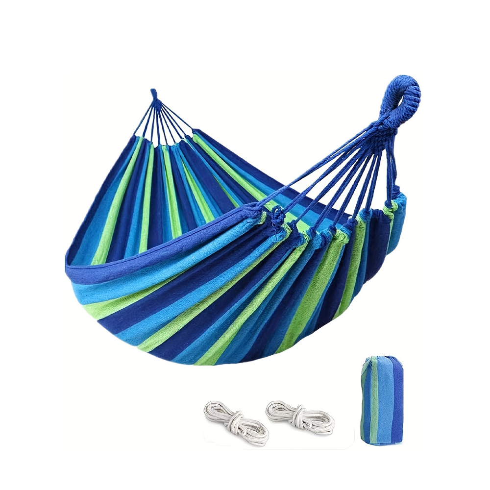 Hammock With Hanging Ropes 190x75cm Leisure Cotton - Green