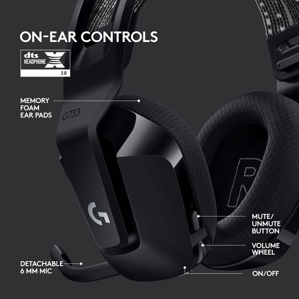 Logitech G733 LIGHTSPEED Wireless Gaming Headset – Black - Image 4