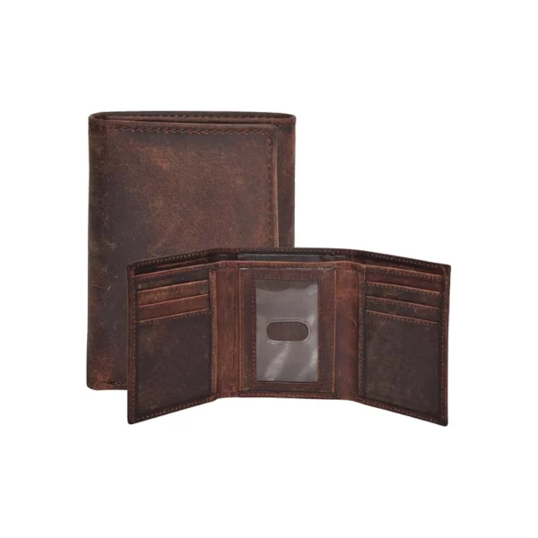 Real Leather Trifold Wallet for Men – Credit Card Holder