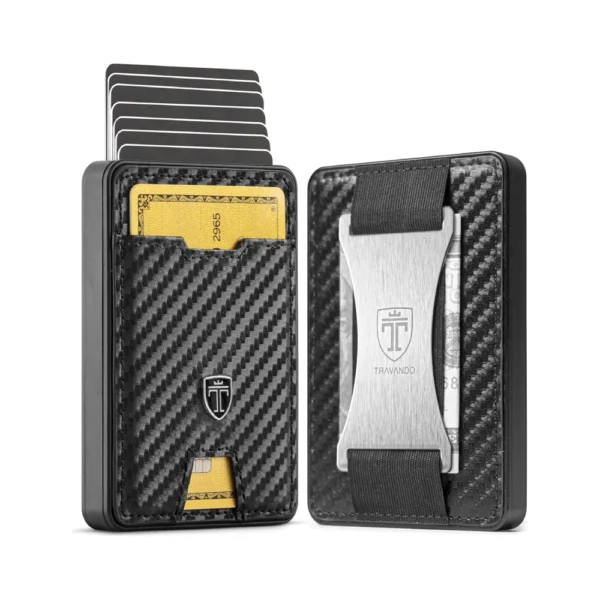 TRAVANDO Swype Slim Wallet for Men – Metal RFID Blocking Card Holder