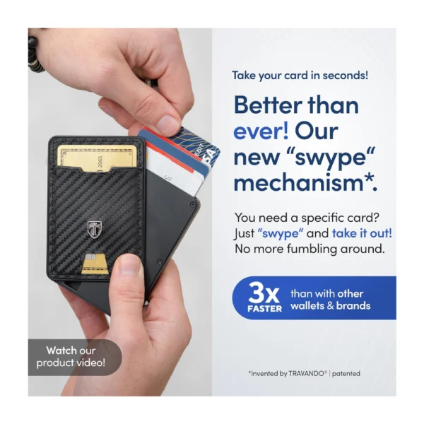 TRAVANDO Swype Slim Wallet for Men – Metal RFID Blocking Card Holder - Image 3