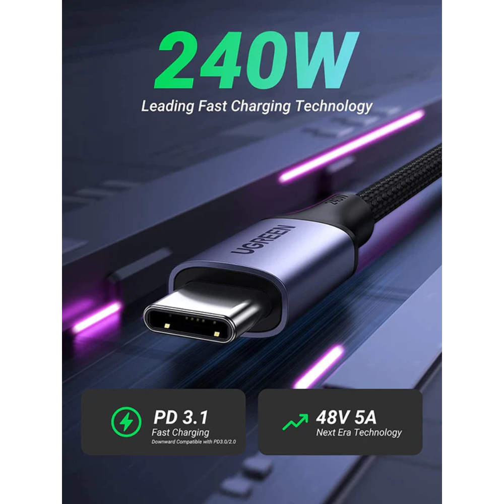 UGREEN USB C to USB C Cable 240W PD 3.1 Fast Charging Cord - Image 4