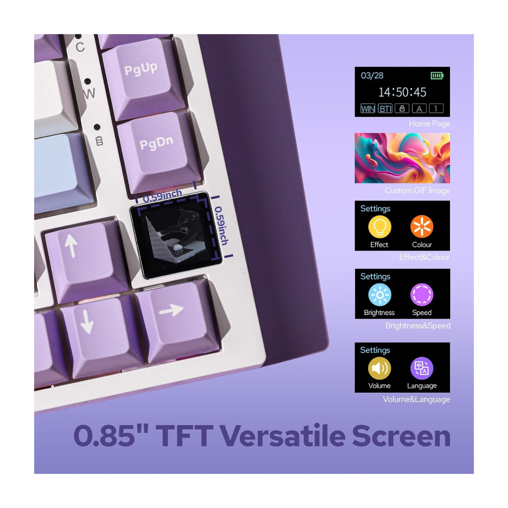 EPOMAKER Ajazz AK820 Pro Wireless Mechanical Keyboard– Purple - Image 4