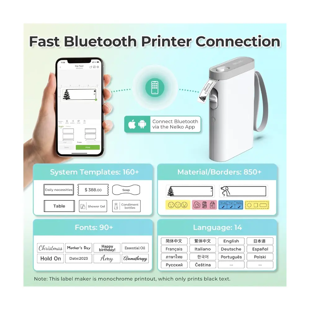 Nelko Label Maker Machine with Tape – P21 Bluetooth Label Printer - Image 5