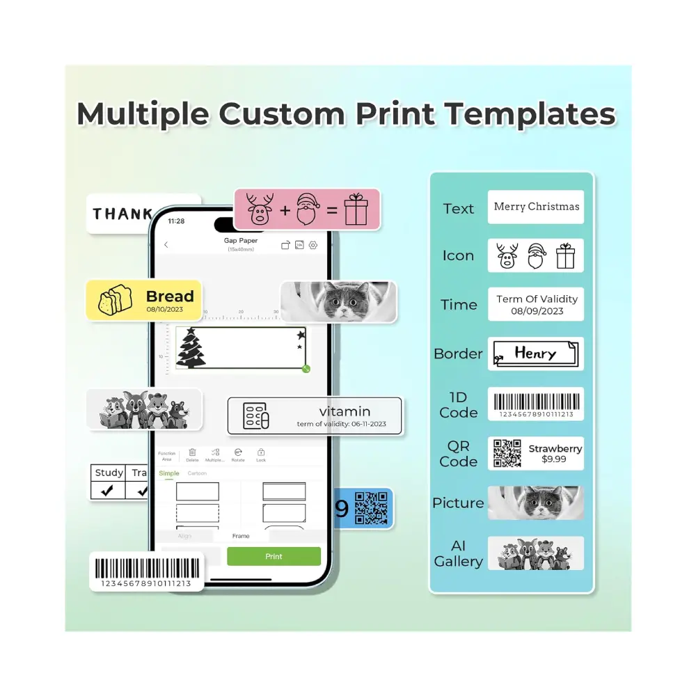 Nelko Label Maker Machine with Tape – P21 Bluetooth Label Printer - Image 4