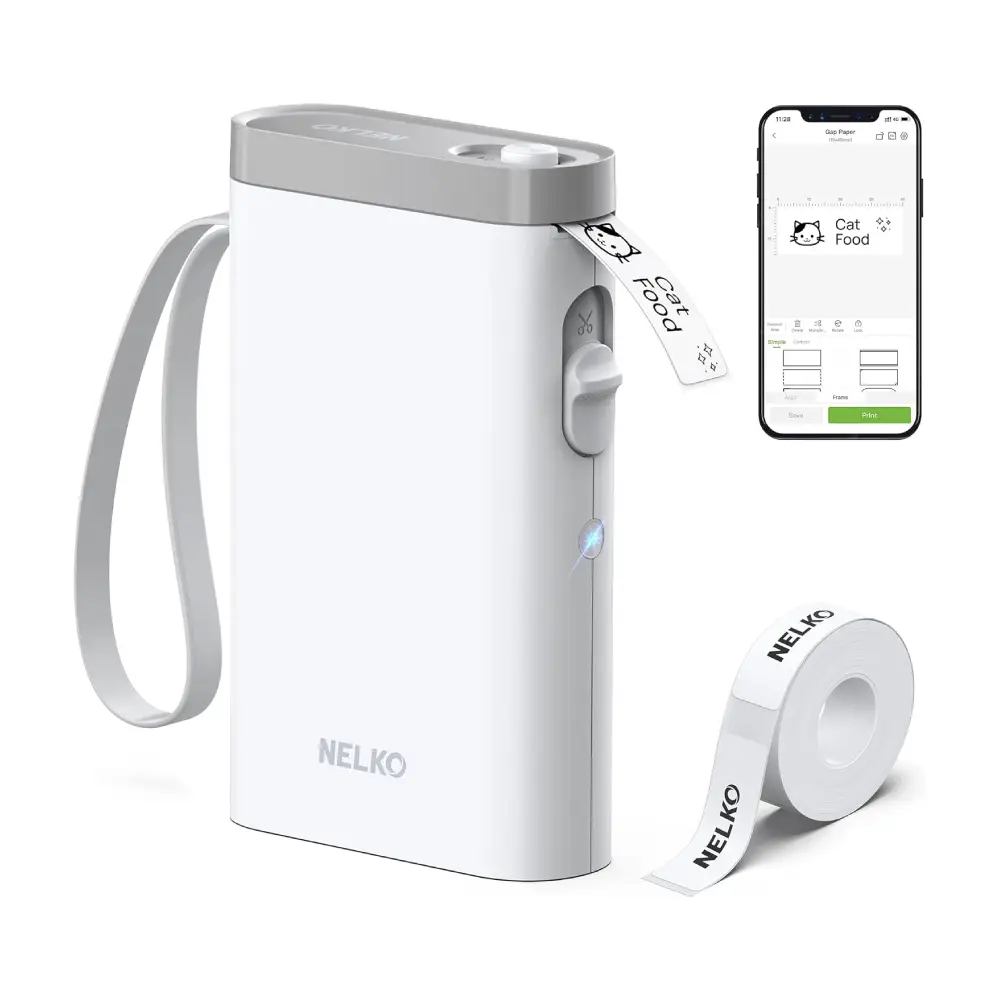 Nelko Label Maker Machine with Tape – P21 Bluetooth Label Printer