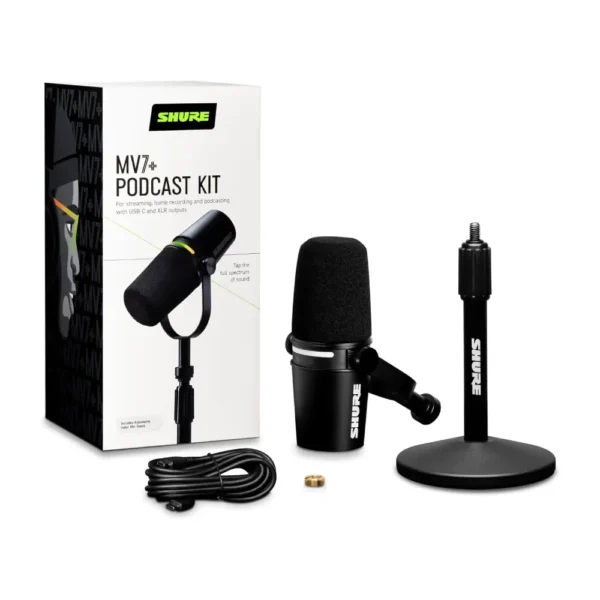 Shure MV7+ Podcast Dynamic Microphone with Stand – Black - Image 5