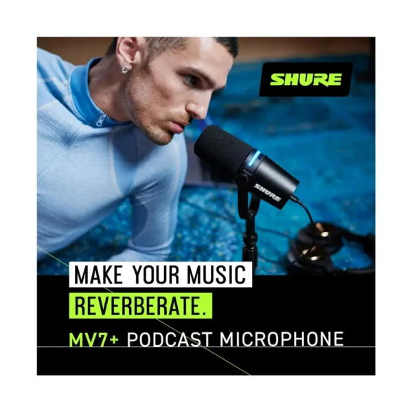 Shure MV7+ Podcast Dynamic Microphone with Stand – Black - Image 3