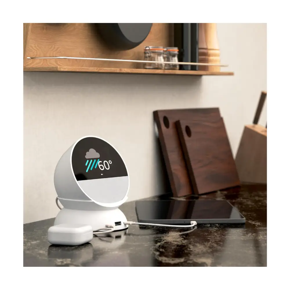 Echo Spot Bundle (2024 Release) β Glacier White - Image 2