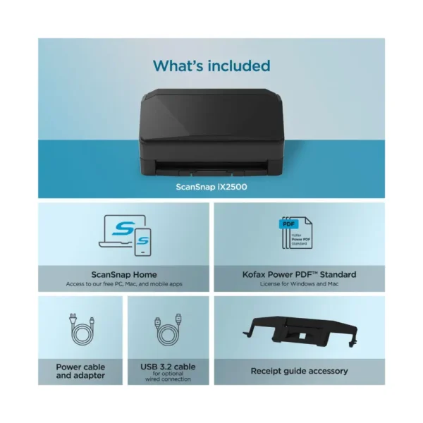 ScanSnap iX2500 Wireless or USB High-Speed Cloud Enabled Scanner - Image 2