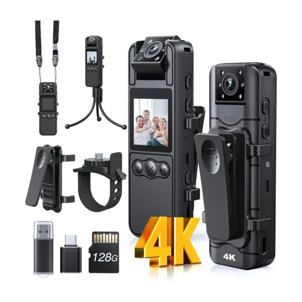 Z11 4K Body Camera with Audio and Video Recording – 128GB Wearable Security Cam