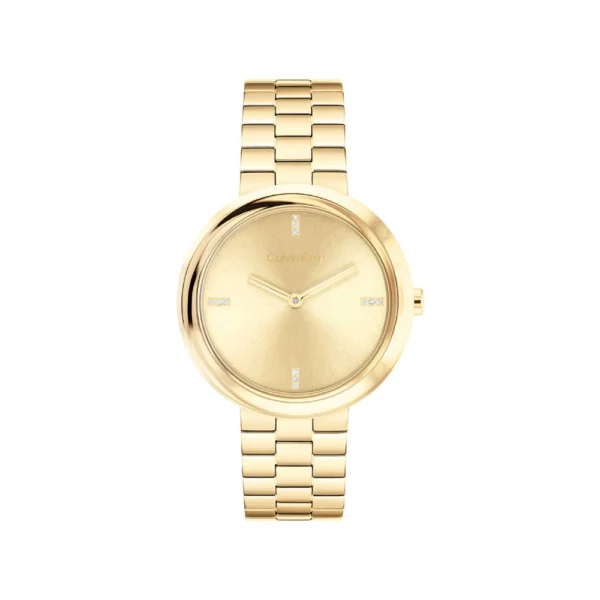 Calvin Klein Twisted Bezel Ladies Watch – GOLD PLATED