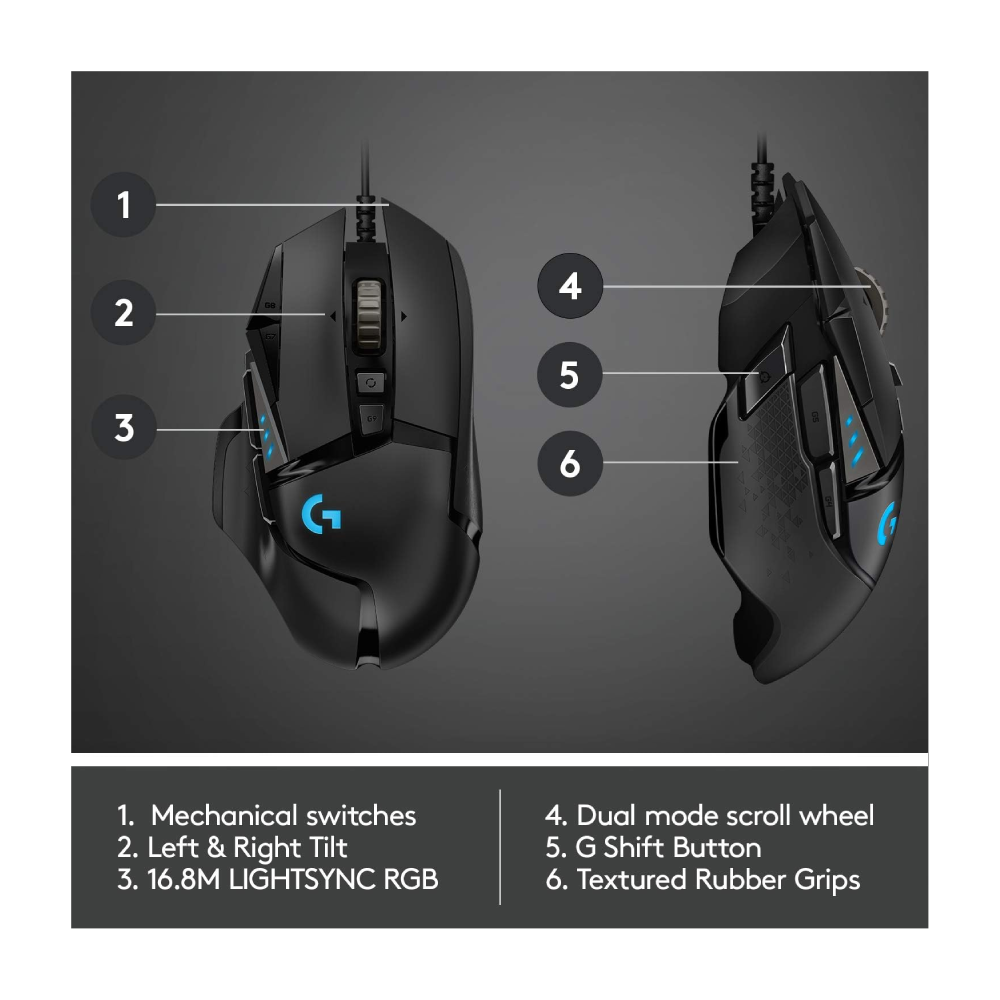 Logitech G502 HERO High Performance Wired Gaming Mouse - Image 3
