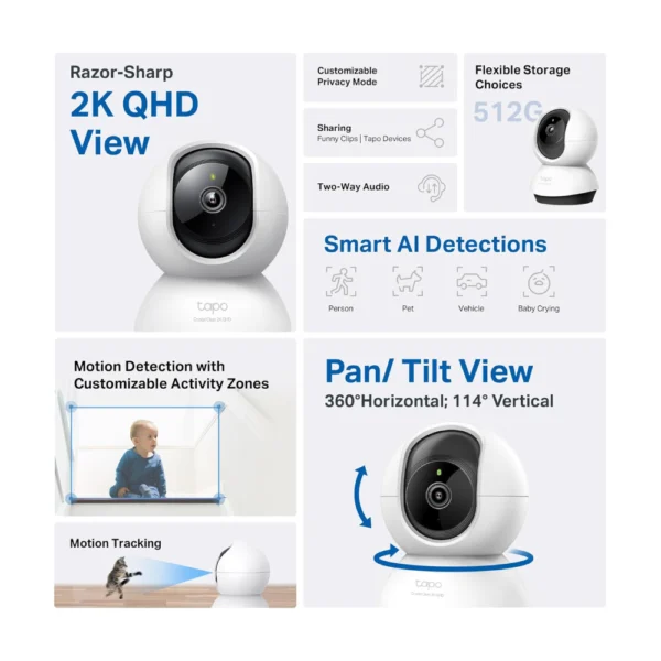 TP-Link Tapo C220 2K QHD Pan/Tilt Security Camera - Image 6